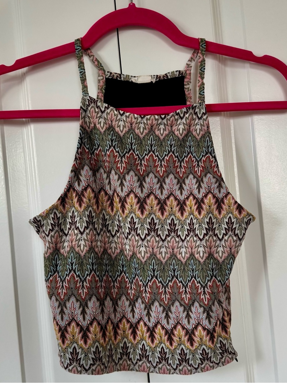 Garage Multi-Color Patterned Halter Camisole